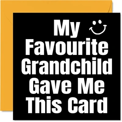 Image of Funny Birthday Cards for Nanny Grandad My Favourite Grandchild Joke Happy Card Grandma Grandpa from Grandson Granddaughter, Banter Gifts, 145mm x Humour Greeting