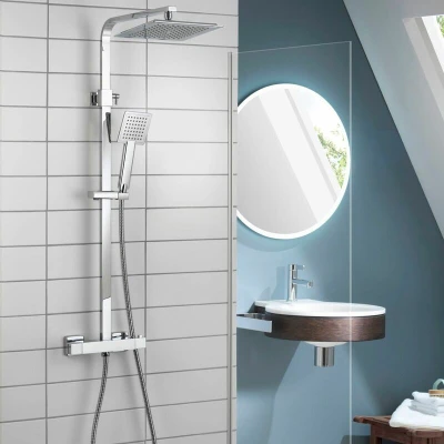 Image of Aqualisa Deco.SQR.SC.CH Deco Mixer Shower, Chrome