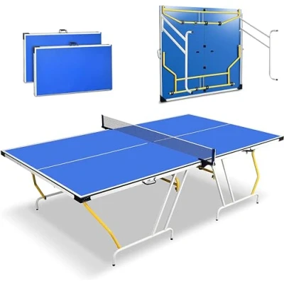 Image of SereneLife Table Tennis Table, Ping Pong w/ Net, Set, Folding Portable Set for Indoor Outdoor Use, Easy Assemble, Fullsize