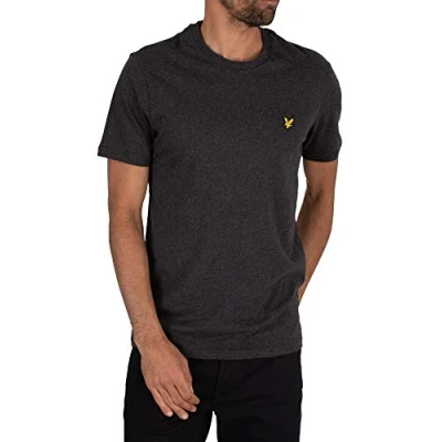 Image of Lyle &amp; Scott Men&#039;s Crew Neck T Shirt, Grey (Charcoal Marl), Small