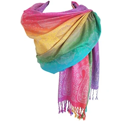 Image of GlamLondon Pashmina Scarf, Soft Warm Latest Fashion Pashminas Womens Shawl (02_multicolour_flr)