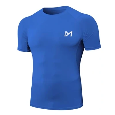 Image of MEETYOO Men’s Compression Base Layer, Men Top Long/ Short Sleeve T Shirt Sports Gear Fitness Tights for Running Gym Workout