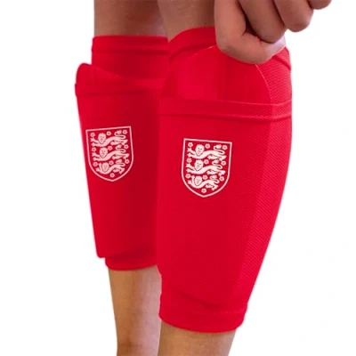 Image of Hy Pro Officially Licensed England FA. Shin Pad With Sock Sleeve, Youth Guard, Breathable, Lightweight, Durable, Protective Gear, Merchandise, Great Football Gift Idea