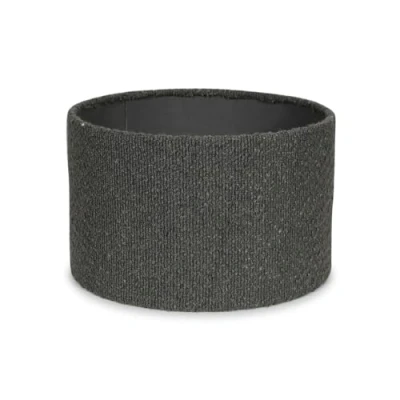 Image of Modern Charcoal Grey Boucle Cylinder Ceiling Pendant Lampshade/Table Lamp Drum Light Shade Small