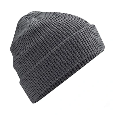 Image of Beechfield Organic Cotton Waffle Beanie Graphite Grey
