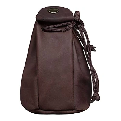 Image of STILORD &#039;Niklas&#039; Vintage Leather Pouch Purse Coin Bag Men Women Key Genuine Leather, Colour:Flat Dark Brown