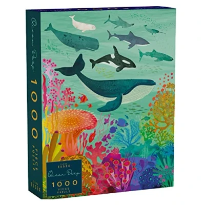 Image of Elena Essex jigsaw puzzles for adults 1000 Ocean Deep/puzzle/jigsaws pieces adults/colourful cool shark whale puzzle/jigsaws size 50x70cm