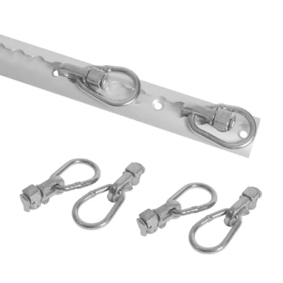 Image of Oldbones L Track Double Stud Tie Down Fitting with Ellipses Ring, Anchor Points for Cargo Transport, Pertain Trucks, Trailers, Flat Cars 4 packs