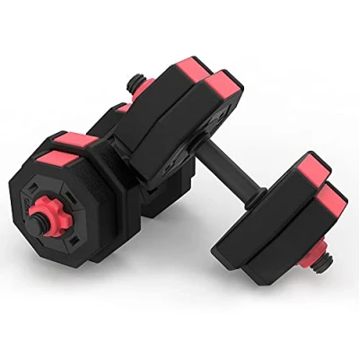 Image of Greenbay 15Kg Weight Plates Set Cement Filled Dumbbell Kit with Barbell Joiner for Sports Strength Training