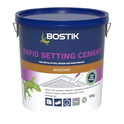 Image of Bostik Cementone Rapid Setting Cement, For Interior &amp; Exterior Use, Waterproof, Colour: Grey, 10kg