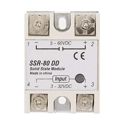 Image of DC AC Industrial Solid State Relay(SSR 80DD 80A 5 25MA 3 32V to 60V DC), relay