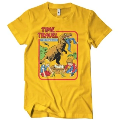 Image of Steven Rhodes Officially Licensed Time Travel for Beginners Mens T Shirt (Gold), Medium