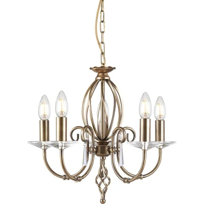 Image of Aegean 5 Light Chandelier Aged Brass Finish, E14