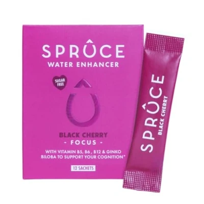 Image of Spruce Natural Water Flavouring With Vitamins Black Cherry No Sugar Made Real Fruits Perfect For Hydration 12 Drinks Just Add Squash Cordial