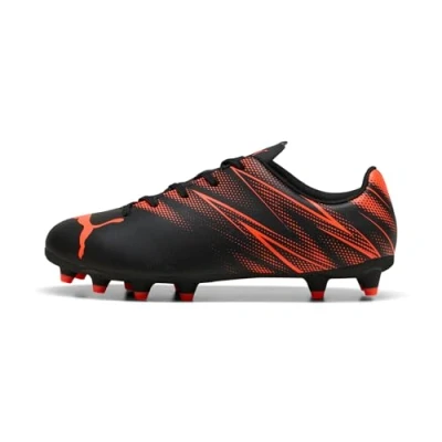 Image of PUMA ATTACANTO FG/AG JR Soccer Shoe, Black Glowing RED, 2 UK