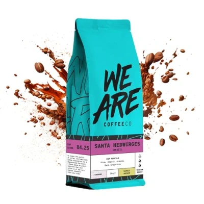 Image of Coffee Ground, 1kg Bag Brazilian Espresso Ground Coffee, 100% Arabica, Medium Roast Speciality, Single Origin (We Are Co)