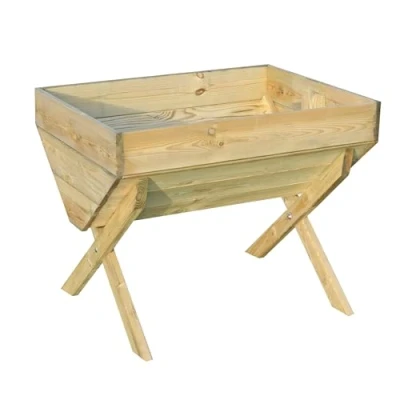 Image of ZEST Veg Bed 1m Wooden Raised Beds for Garden Vegetables Planters Pressure Treated PEFC Certified Wood 225 Litre 1 m (W) x 0.75 (D) 0.8 (H) Natural Finish