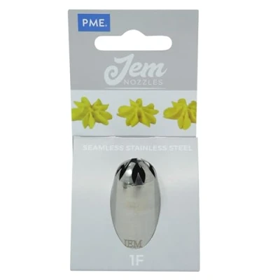 Image of PME JEM Drop Flower Piping Nozzle no. 1F, Silver