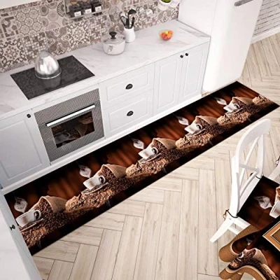 Image of PETTI Artigiani Italiani Kitchen Rug, Mats, Runners, Runner Rugs, Washable Non Slip Rugs 100% Made in Italy, Coffee 2
