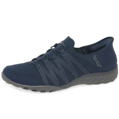 Image of Skechers Women&#039;s Breathe Easy ROLL with ME Sneaker, Navy, 5.5 UK