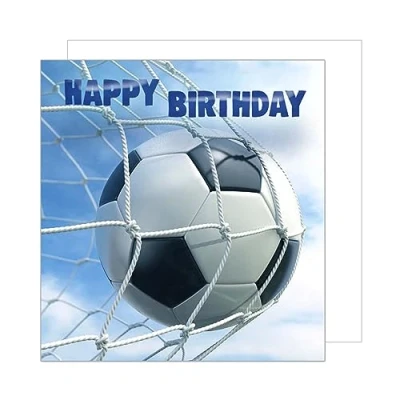 Image of Edition Seidel Premium Square Birthday Card with Envelope Greeting Happy For Him or Her Friend Dad Brother Boy Son Child Teens Kids Football (GQ116)
