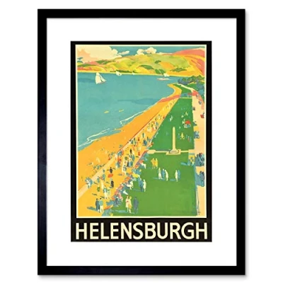 Image of Wee Blue Coo Advert Lner Helensburgh Scotland Beach Coast Clyde Framed Wall Art Print