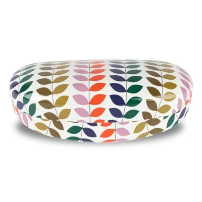 Image of LAGO TERRA Geometric Leaf Print Hard Shell Sunglasses Case Kaleidoscopic (Large)