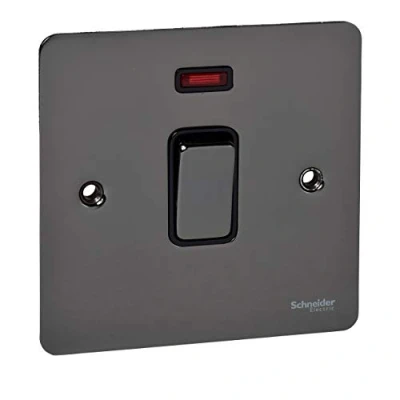 Image of Schneider Electric Ultimate Flat Plate GU2213WPC 20AX double pole switch + flex outlet