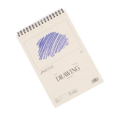 Image of Hartem Drawing Pad with 100 Sheets Ring Binding Weight 90 g/m2 Size A4 (21 x 29.7 cm)