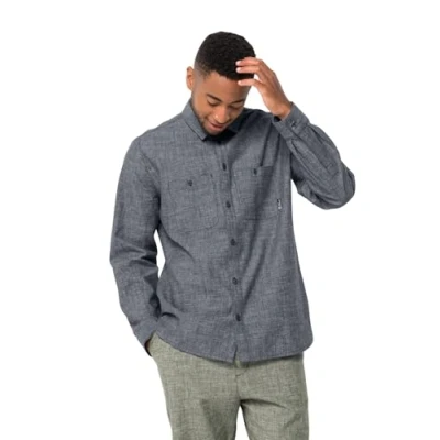 Image of Jack Wolfskin Sandroute shirt M Long sleeved Night Blue