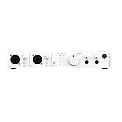 Image of Arturia MiniFuse 4 Compact USB Audio &amp; MIDI Interface with Creative Software for Recording, Production, Podcasting, Guitar White