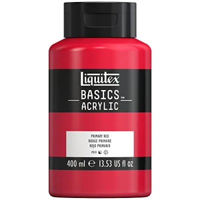 Image of LIQUITEX Basics Acrylic Paint, Primary Red, 400 ml Bottle