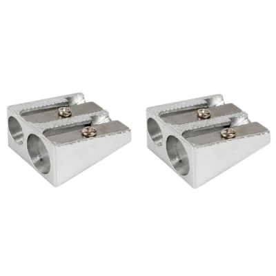 Image of HomeHobby by 3L, Two Hole Pencil Sharpener Silver Pack of 2