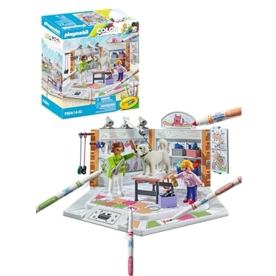 Image of Playmobil 71514 Color: Dogs Salon, imaginative styling at the dog groomer&#039;s, with water soluble markers and accessories, fun role play, artistic play sets suitable for children ages 6+