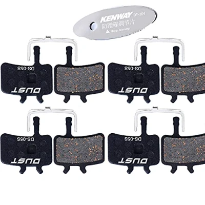 Image of CYCEARTH 4 Pairs Bicycle Bike Disc Brake Pads for Avid BB7 Elixir Juicy 3 5 7 (Semi Metallic/Sintered Metal) Metallic)