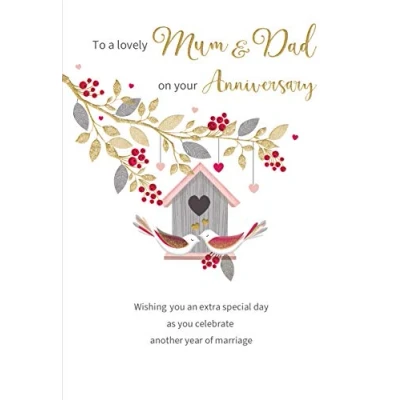 Image of Regal Publishing Classic Annivesary Card to Lovely Mum &amp; Dad 9 x 6 inches, C80797