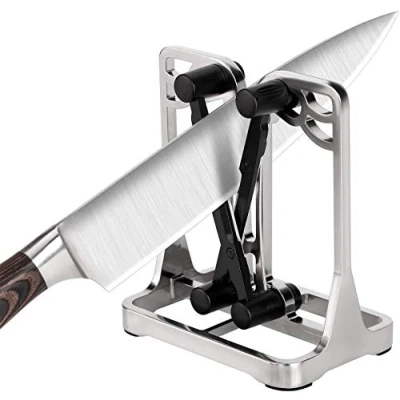 Image of Knife Sharpener Manual Sharpeners: Upgrade Made of Full Metal Bracket Safe, Easy to Use Kitchen Tools