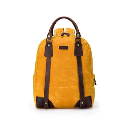 Image of Della Q Canvas Backpack, Mustard, One Size