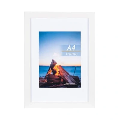 Image of White Wooden Picture Frames A4 with Mount,A4 frame,A4Frame,A4 Frames,A4 Photo certificate frame,Freestanding and Wall Mountable