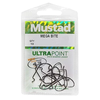 Image of Mustad 37177NP BN Mega Bite Hooks Size 2/0 Pack Qty 7