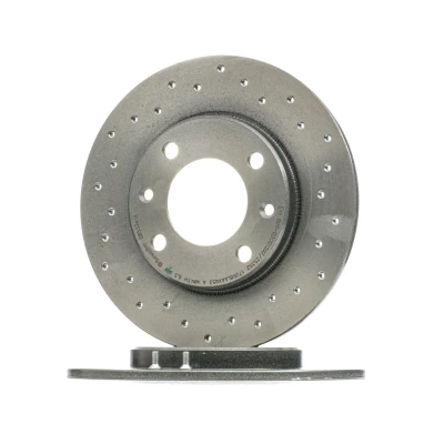 Image of 1618860980, 169115, E169115 Brake disc BREMBO XTRA LINE 08.5334.1X 247mm 8mm 4 solid, Perforated Coated PEUGEOT: 207 Hatchback, 206 Hatchback
