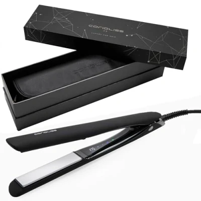 Image of Corioliss C5 Hair Straightener for Women Professional Titanium Plates Temperature Control 80C to 235C in 5C increments Ionic Flat Iron UK Plug Black Chrome
