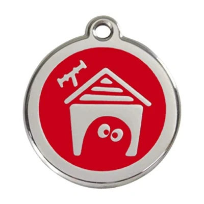 Image of Red Dingo Dog House Enamel Tag Large