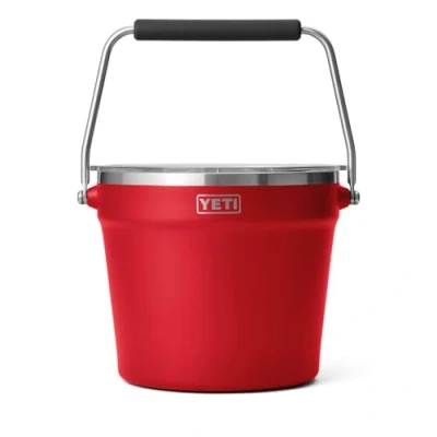 Image of YETI Rambler Beverage Bucket, Double Wall Vacuum Insulated Ice Bucket with Lid, Rescue Red