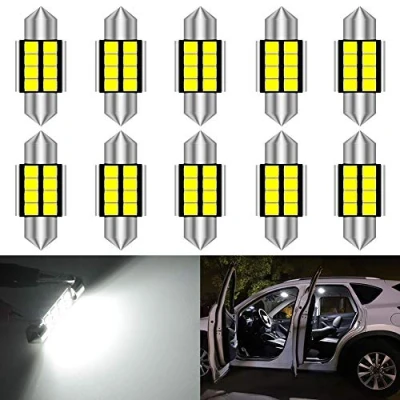 Image of KATUR Super Bright 5630 Chipsets Aluminum CanBus Error Free 1.25&#039;&#039; 31mm DE3175 DE3021 DE3022 6428 7065 LED Festoon Car Interior Door Map Dome Lights Xenon White 12V 10 Pack