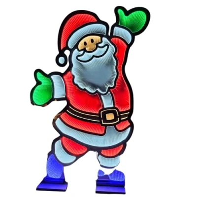 Image of Samuel ALEXANDER 6ft (1.8m) Tall Light up Santa Christmas Infinity Decoration with Multi Coloured LEDs