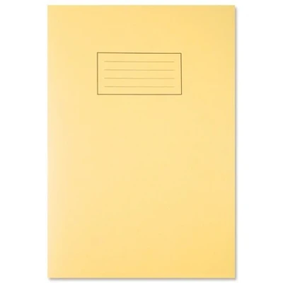 Image of Pack of 2 Yellow A4 Exercise Book Ruled and Margin 80 Pages Class Children