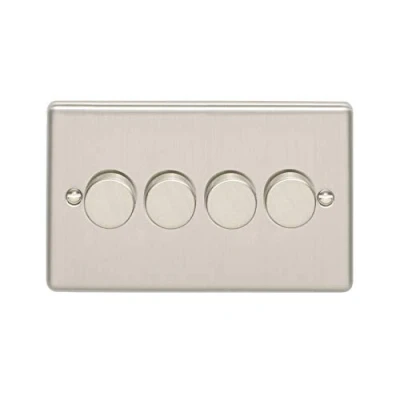 Image of Enhance Decorative 4 Gang Dimmer Satin Stainless Finish