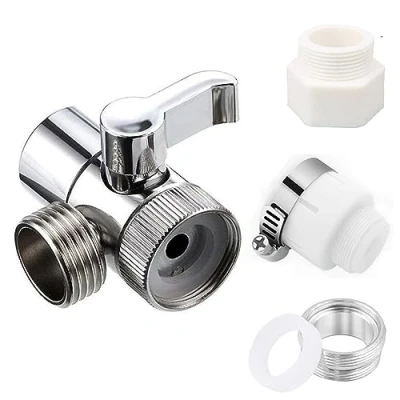 Image of Brass Sink Valve Diverter Faucet Splitter for Kitchen or Bathroom to Hose Adapter Adaptor Part M22 X M24 (Style A)