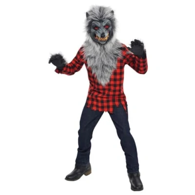 Image of amscan 999653 Childs Boys Hungry Howler Werewolf Halloween Fancy Dress Costume Age 8 10 Years